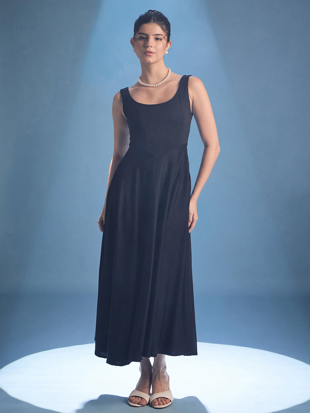 Stretchable Corset Fit & Flare Midi Dress - Uptownie