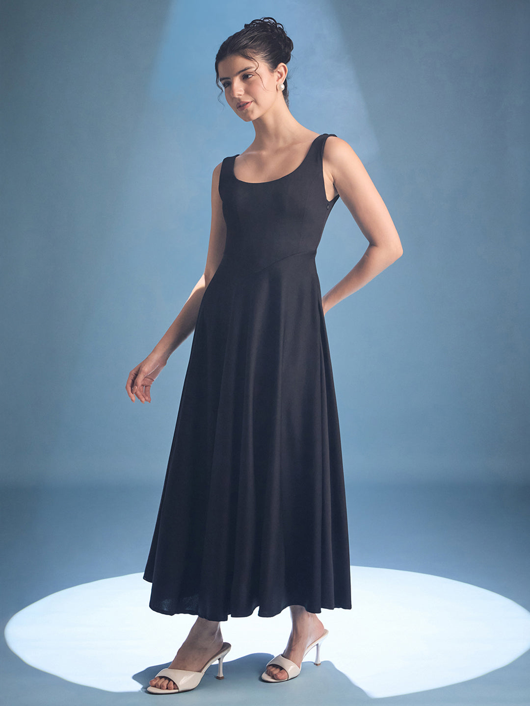 Stretchable Corset Fit & Flare Midi Dress - Uptownie