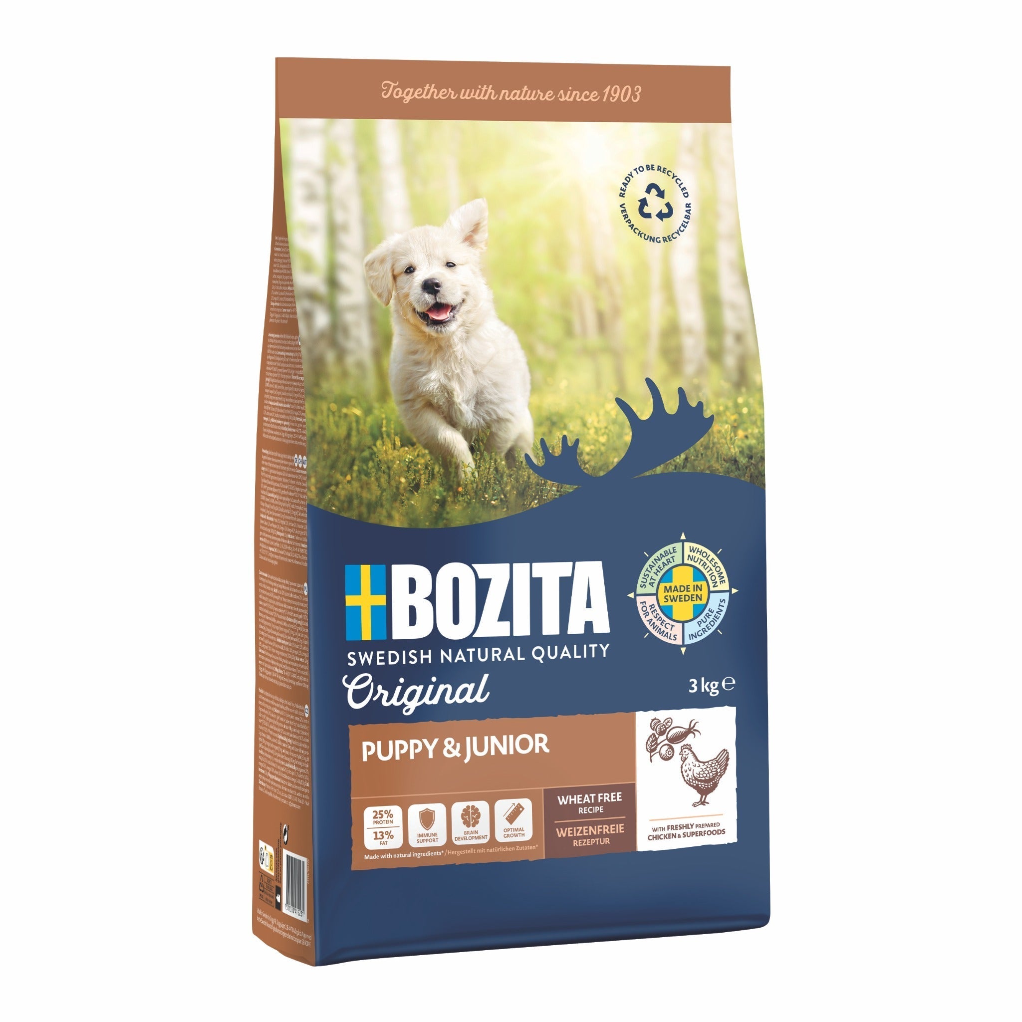 BOZITA Original Puppy & Junior Huhn, Welpen Trockenfutter - Woofshack