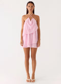 On The Go Beaded Mini Dress - Pink