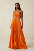Cami Strap Pleated A - Line Bridesmaid Dress in Cinnamon - KissProm Bridesmaid Dresses