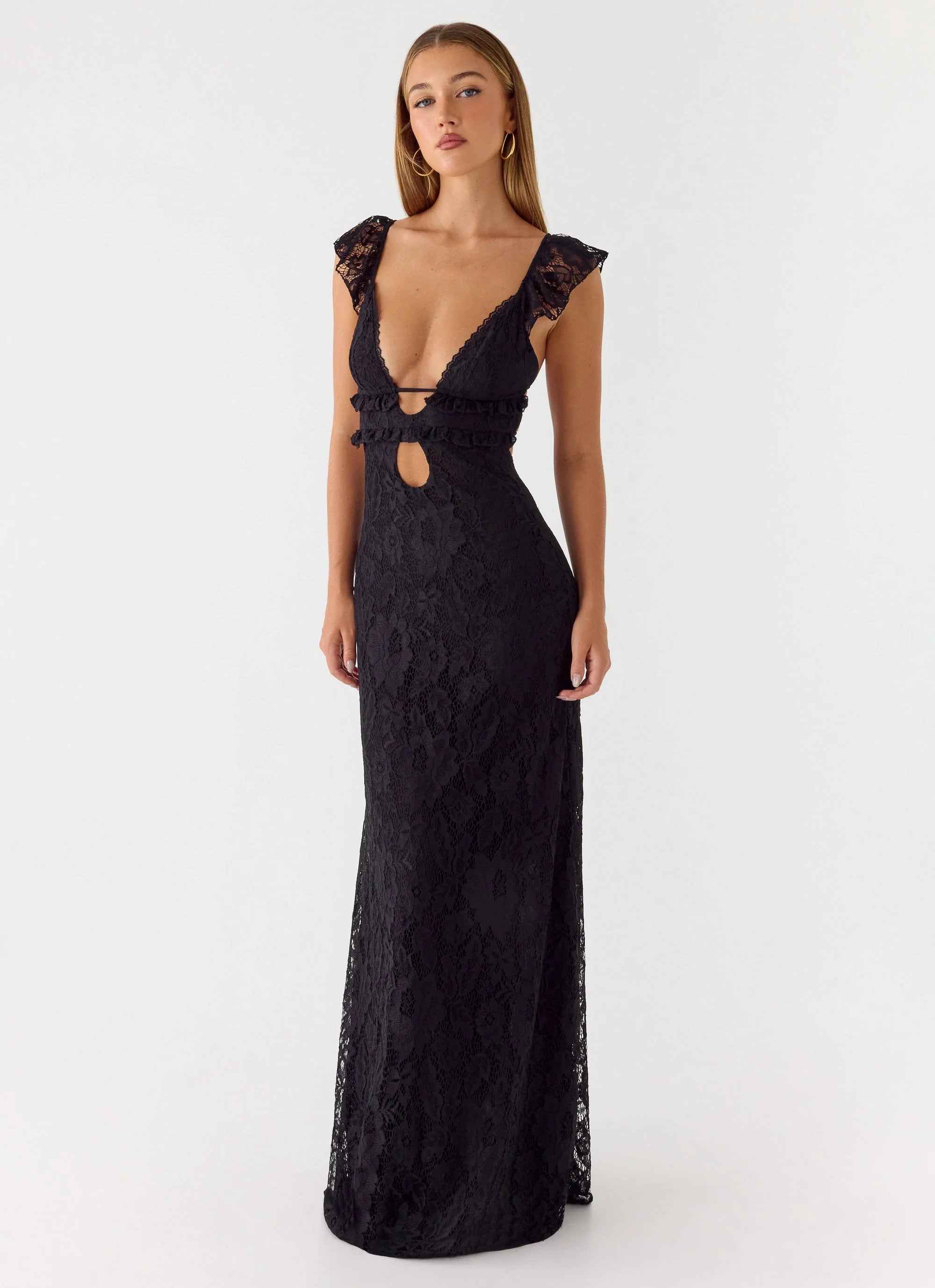 Giulia Lace Maxi Dress - Black
