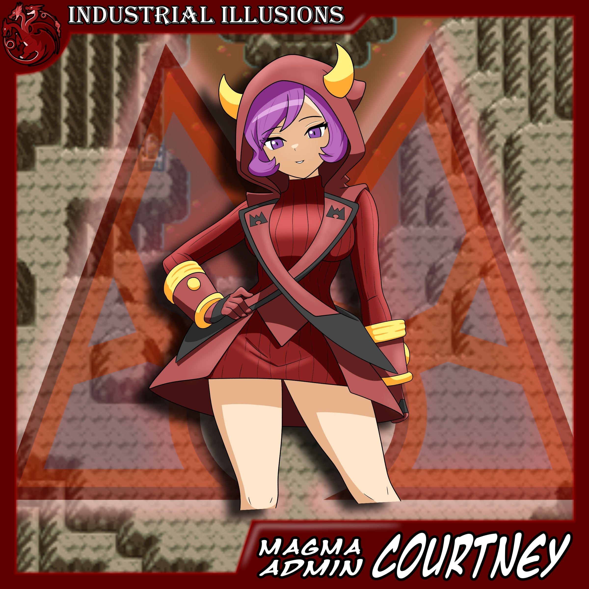 Pokemon Team Magma Admin Courtney Sticker