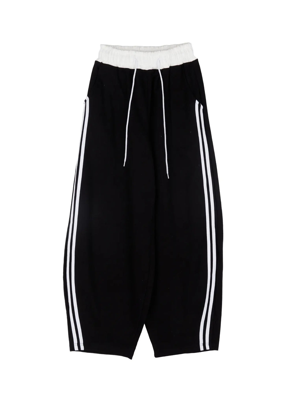 layered-two-tone-sweatpants-cf506-1 / Black