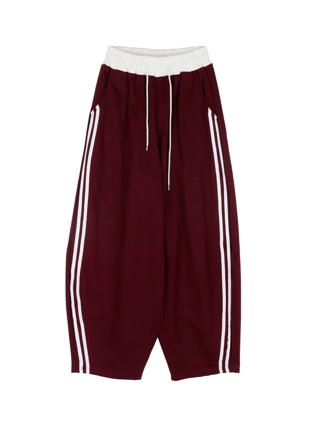 layered-two-tone-sweatpants-cf506-1 / Dark red