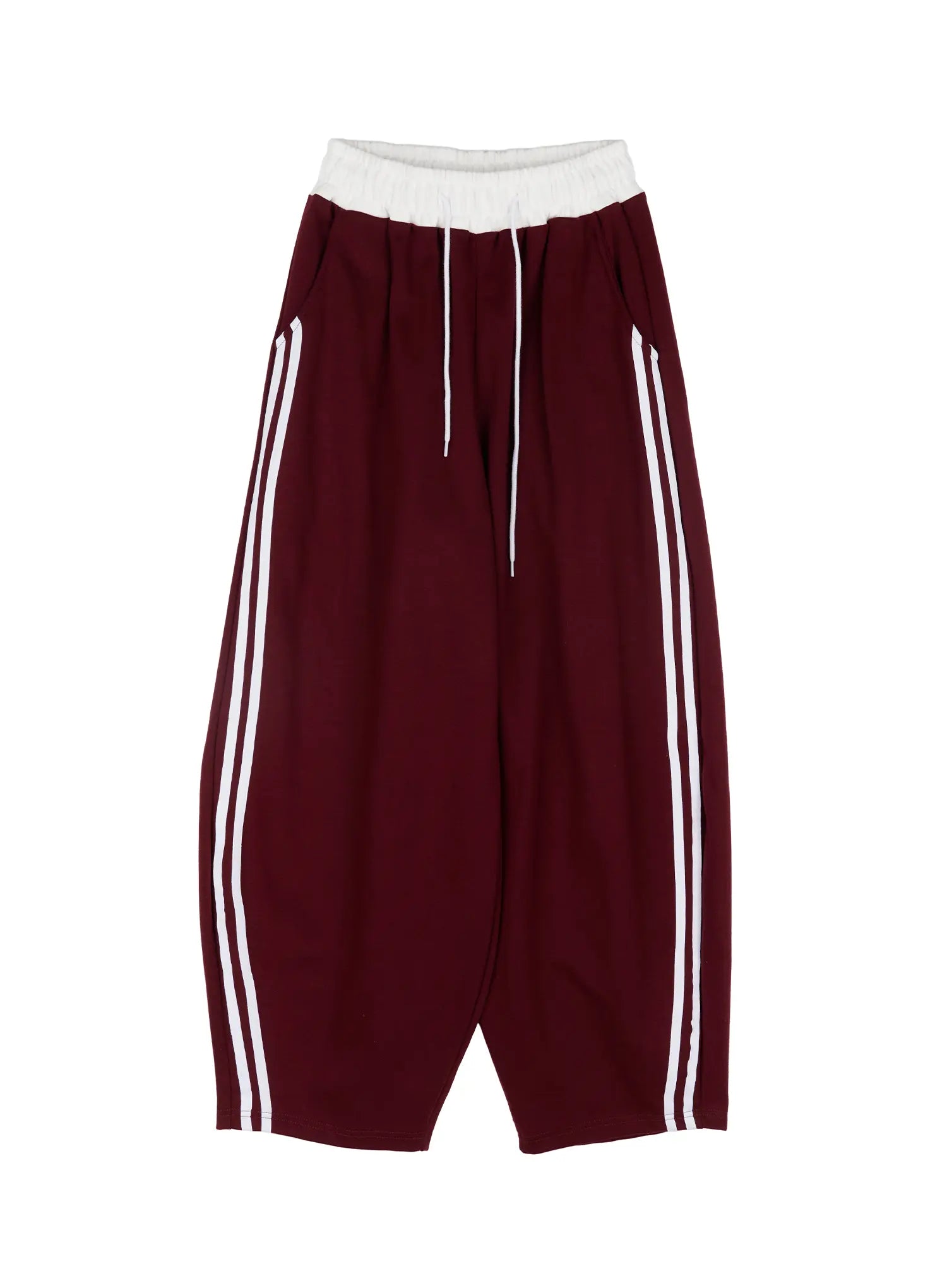 layered-two-tone-sweatpants-cf506-1 / Dark red