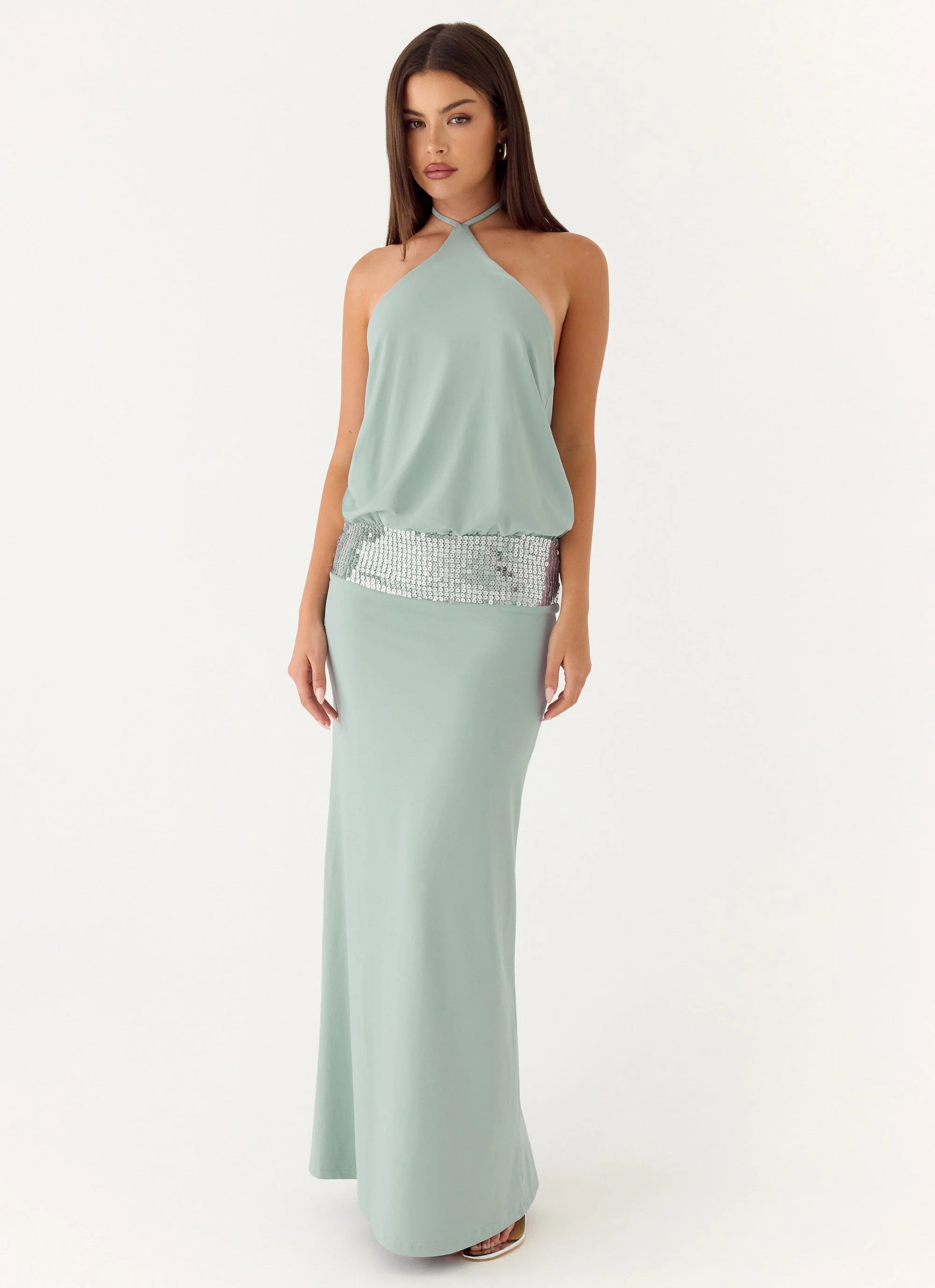 Marcie Halter Maxi Dress - Mint