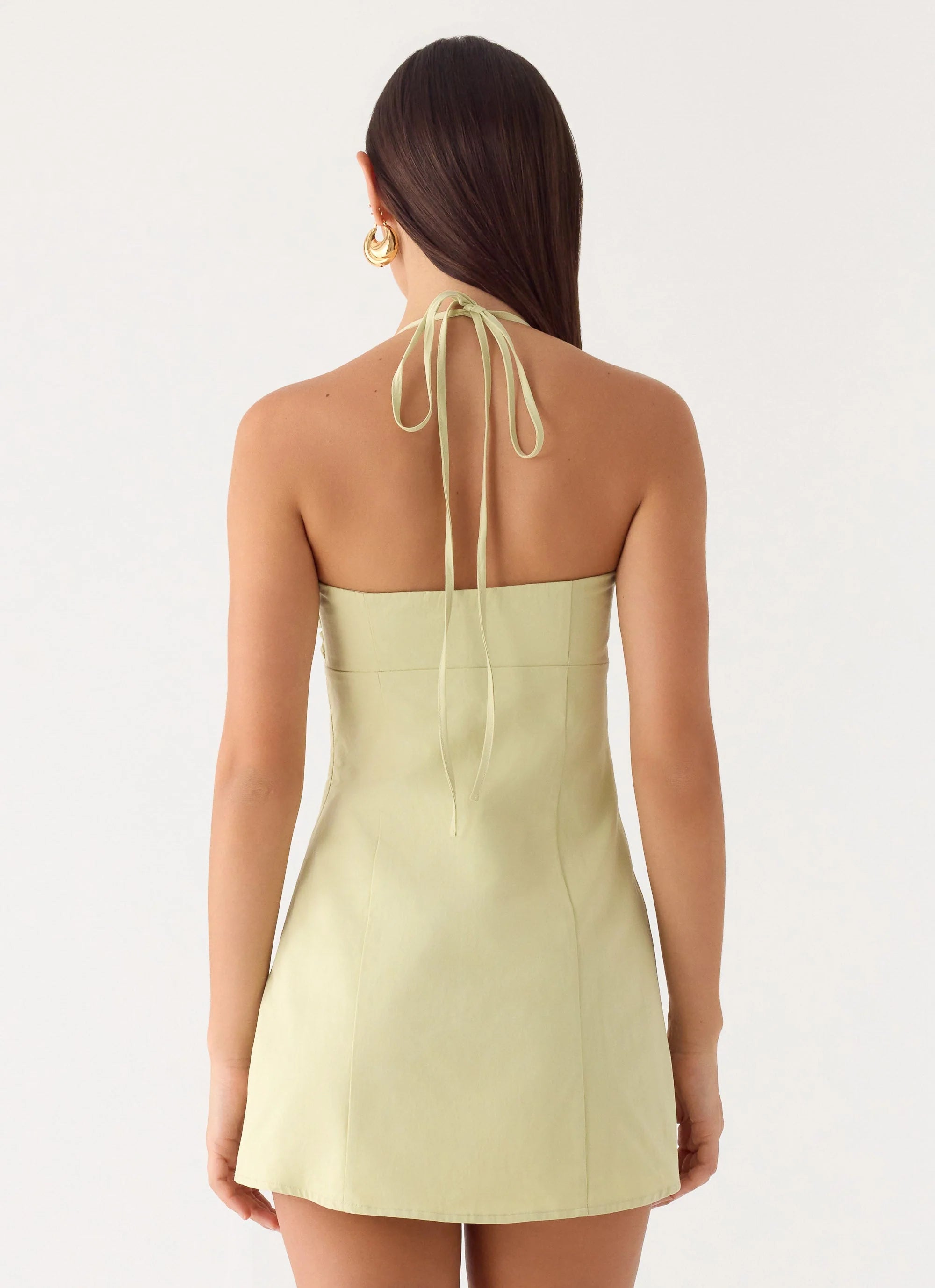 Leah Halter Mini Dress - Sage