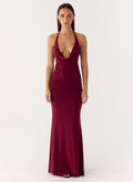Eyes Closed Maxi Dress - Dark Cherry