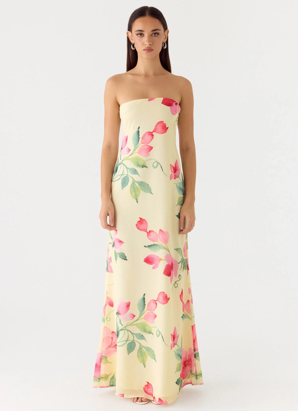 Bronte Strapless Maxi Dress - Lemon Soleil