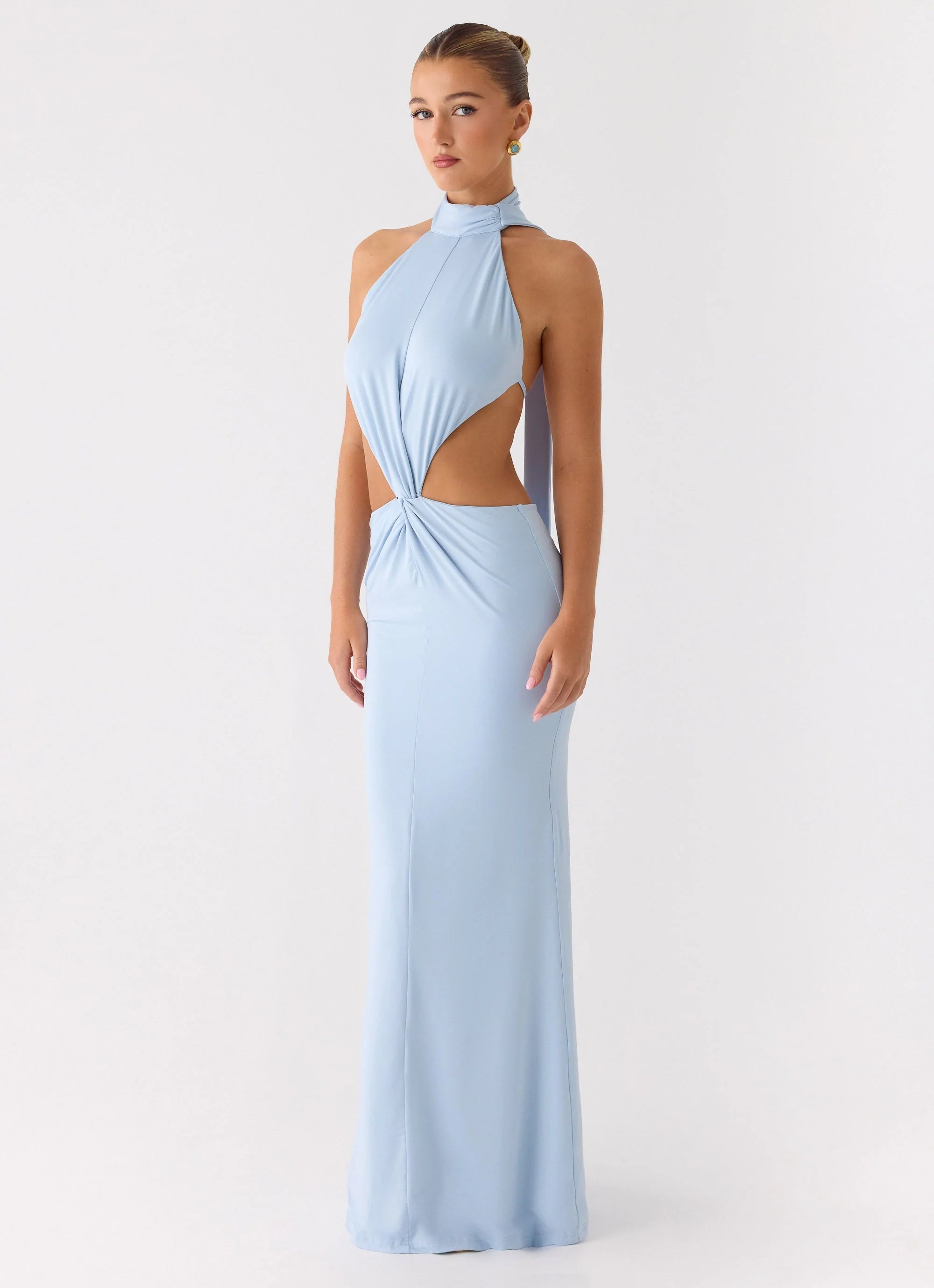 Warning Signs Maxi Dress - Blue