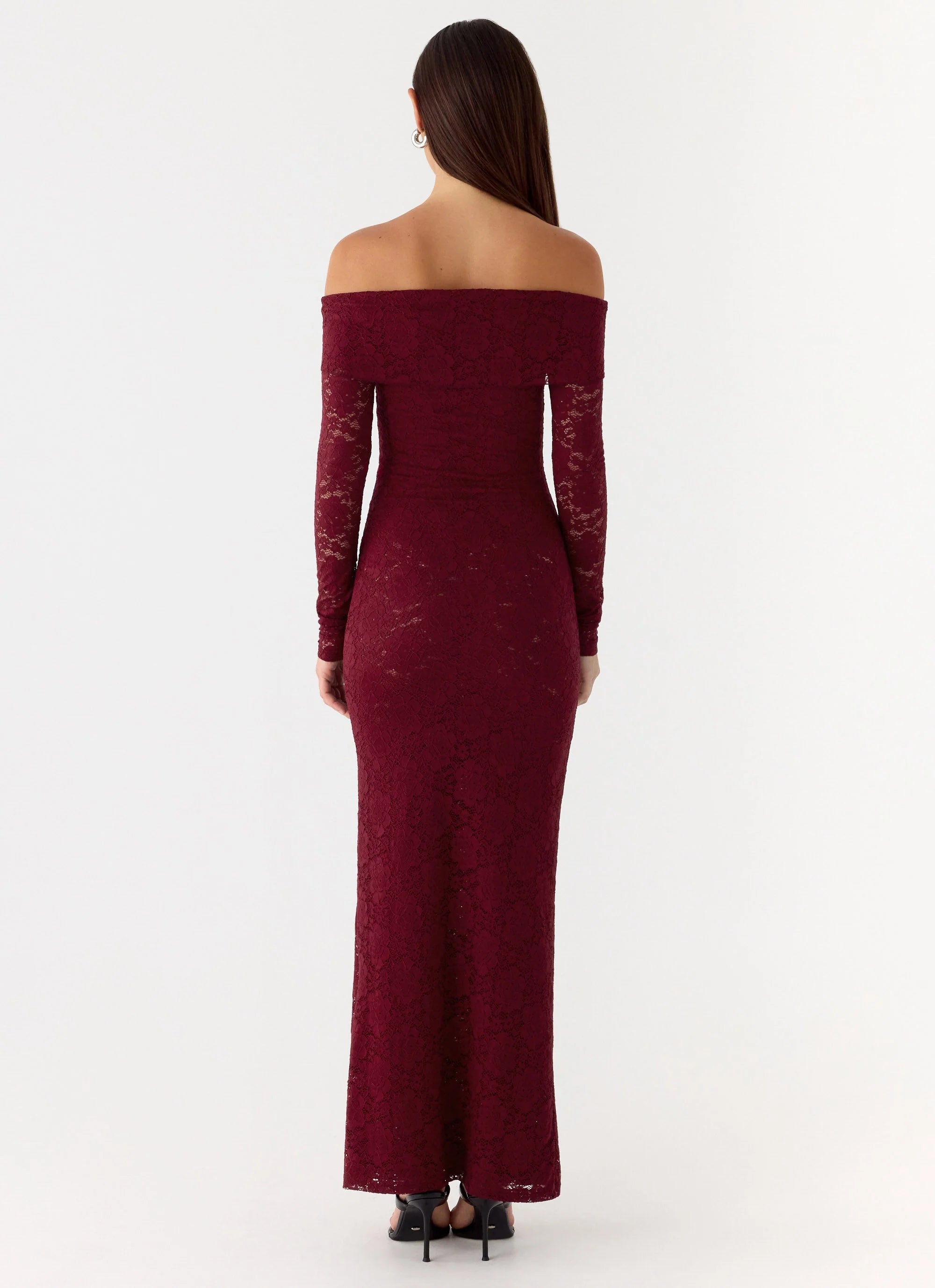 Yours Always Lace Maxi Dress - Merlot