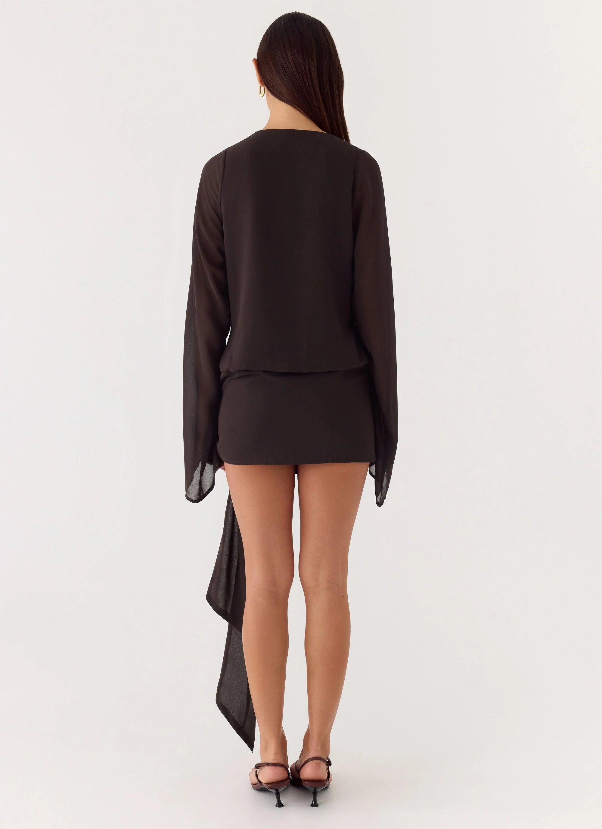 Sorrel Long Sleeve Mini Dress - Chocolate