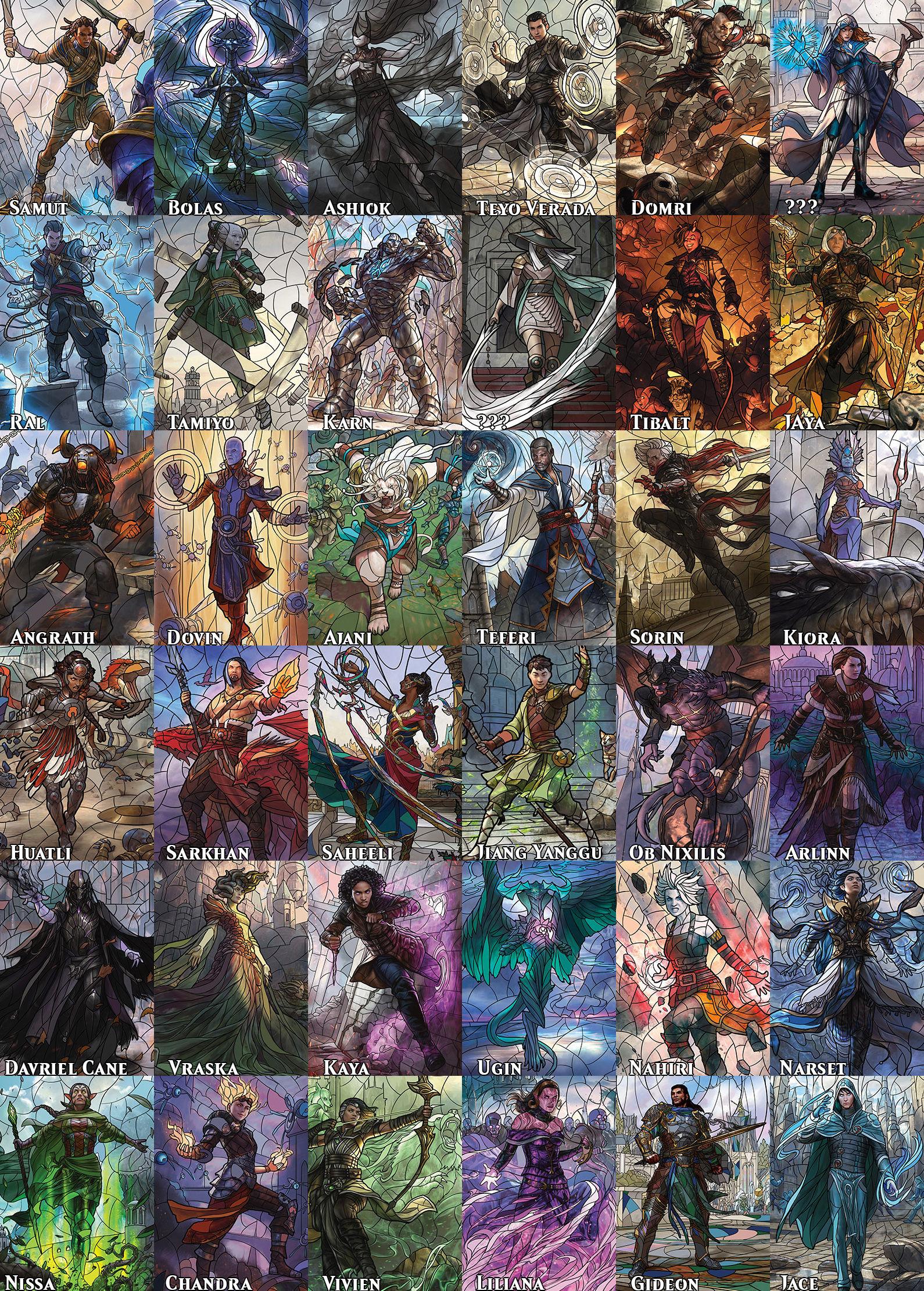 All 36 [WAR] PlanesWalkers in one image with Names (missing two) :  r/magicTCG