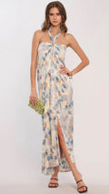 Heartloom Kai Halter Maxi Dress in Cloud Print