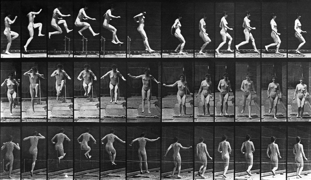 Nude Woman Hurdling