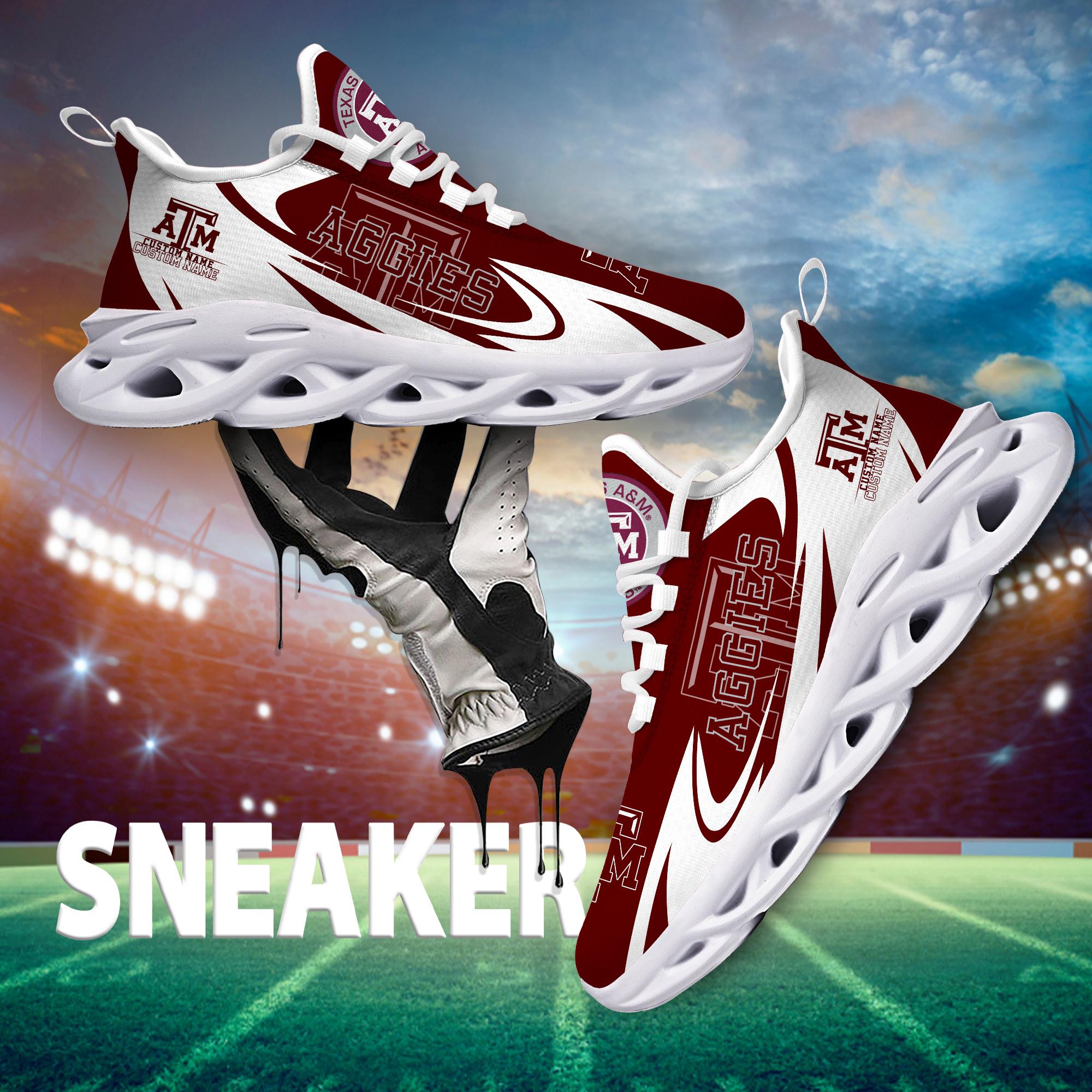 Ideafootwear Texas A&M Aggies Max Soul Shoes Sneakers For Men And Women