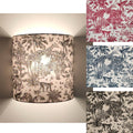 Applique murale demi-cercle design tissu imprimé Jungle toile de Jouy Animaux de la savane girafe singe Rouge Bleu marine Noir blanc