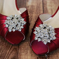 Red Wedding Shoes | Rouge Wedding Shoes | Bridal Heels | Low Heel Wedding Shoes | Open Toe Wedding Shoes