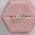 Round Cut Lab Grown Diamond Curved Ring