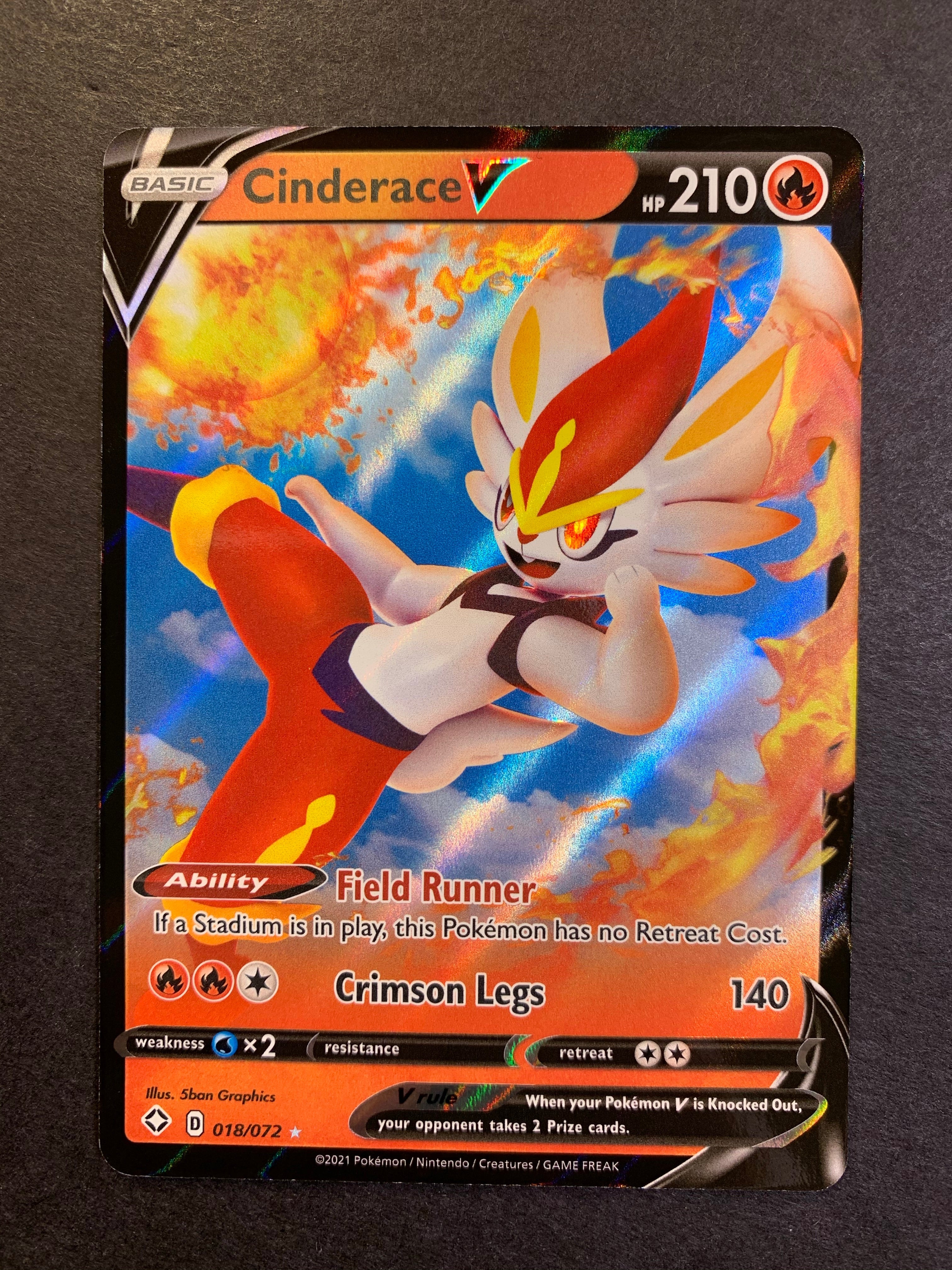 Cinderace V - 018/072 Ultra Rare - Shining Fates