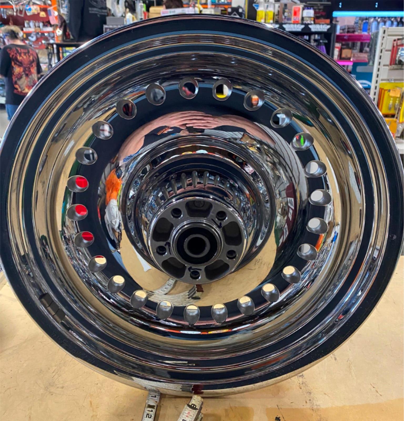 Chrome Rear Wheel Harley Softail Fatboy 17x6 Solid Drilled FLSTF Custom Chopper