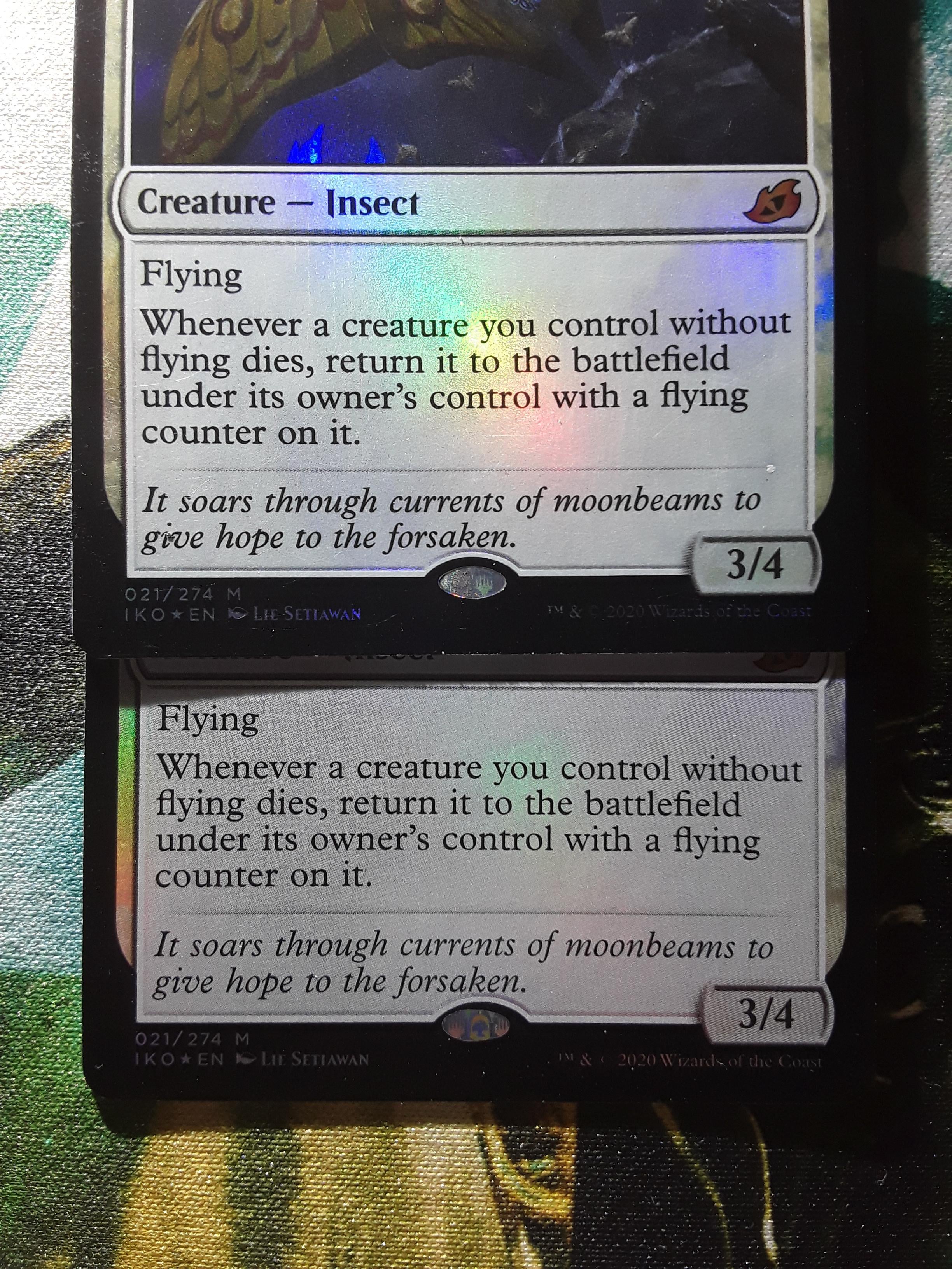Is it normal for the same card from the same expansion to have noticable  visual differences such as ability and flavor text font size differences,  even foiling as well? : r/magicTCG
