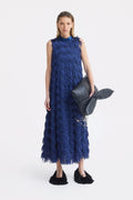 Long Evening Gown A-Line Fringe Dress Blue - Julia Allert