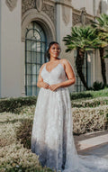 Plus Size A-line Bohemian Wedding Dress with Side Cut Outs
