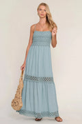 Marija  Crochet Detail Maxi Dress - Sage