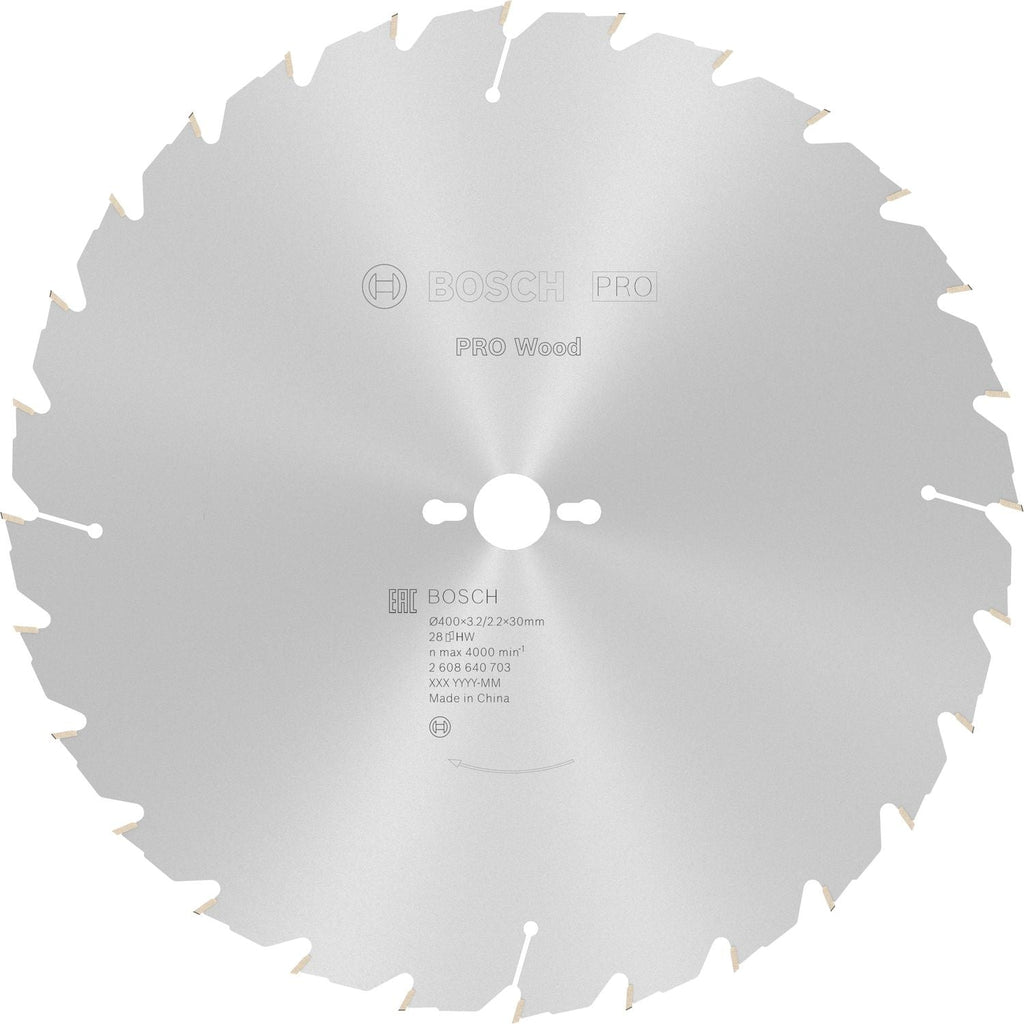 Bosch Professional Cirkelzaagblad voor Hout | PRO Wood | Ø 400mm Asgat 30mm 28T - 2608640703 - - - Mastertools.nl