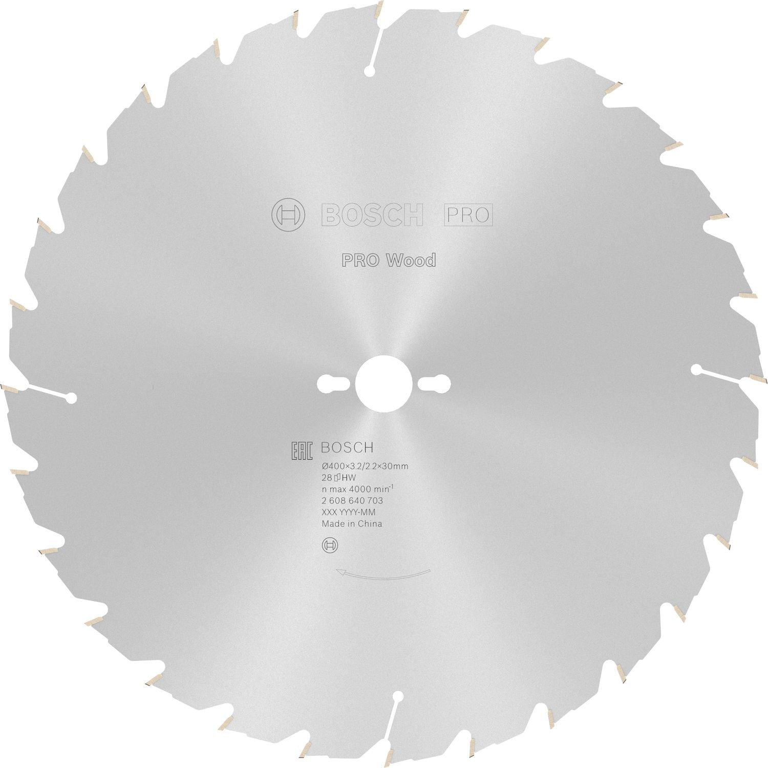 Bosch Professional Cirkelzaagblad voor Hout | PRO Wood | Ø 400mm Asgat 30mm 28T - 2608640703 - - - Mastertools.nl