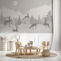 Papier peint chambre enfant danse des cerfs - décor mural français