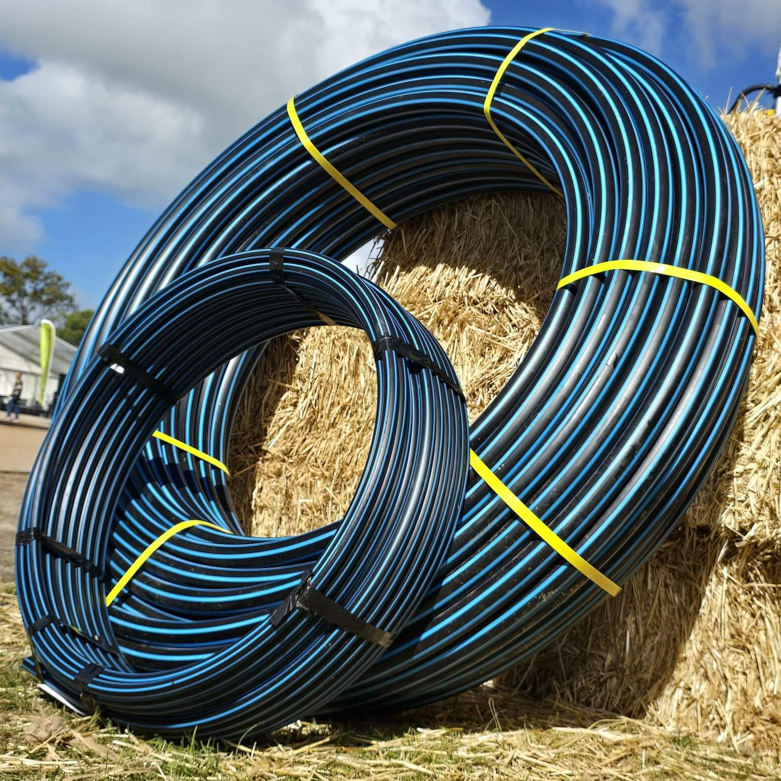 Poly Pipe Metric (Blue Line) 20mm PN 12.5, SDR 13.6 PE 100, 50 Metre Coil