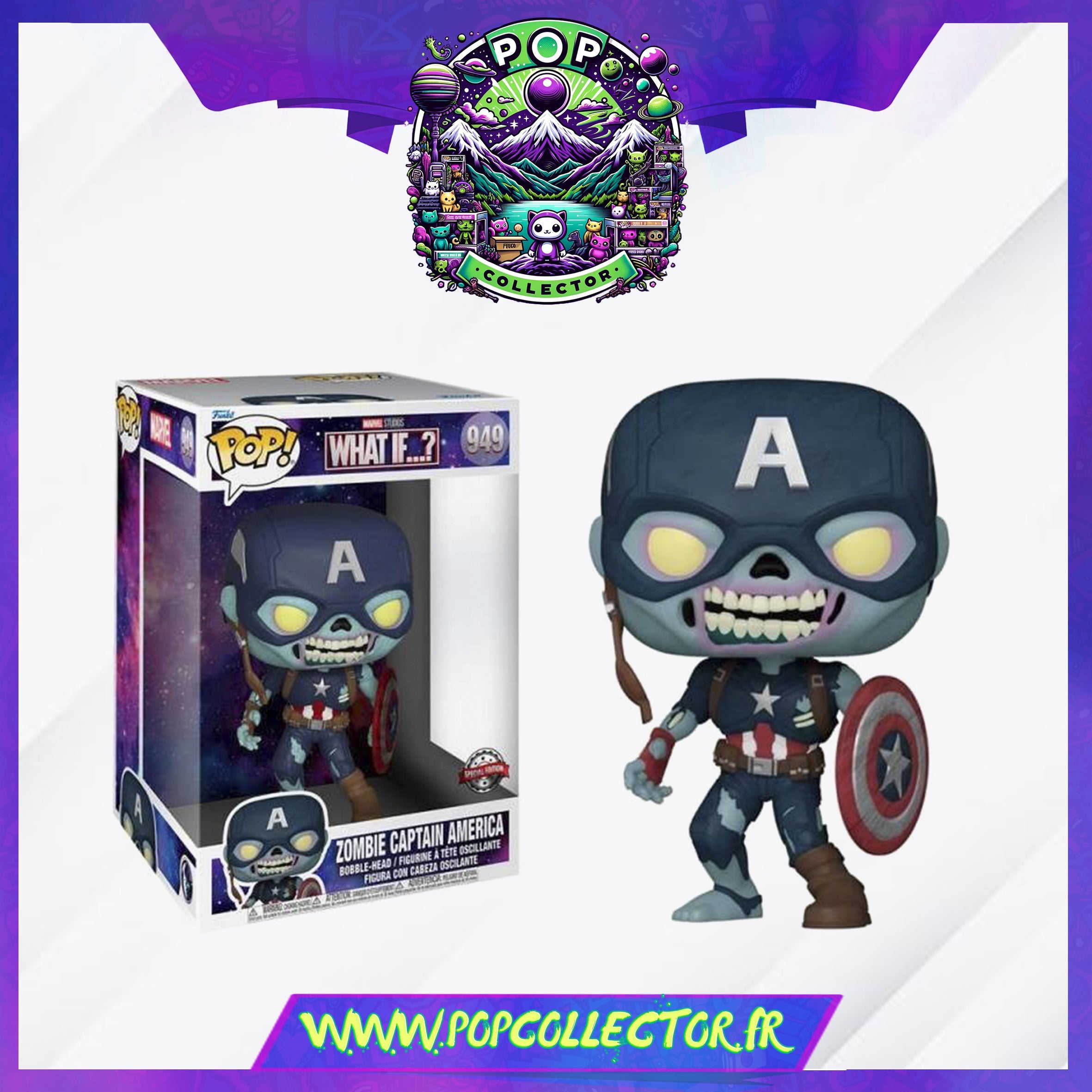Funko Pop Marvel Captain America Zombie 949 Jumbo