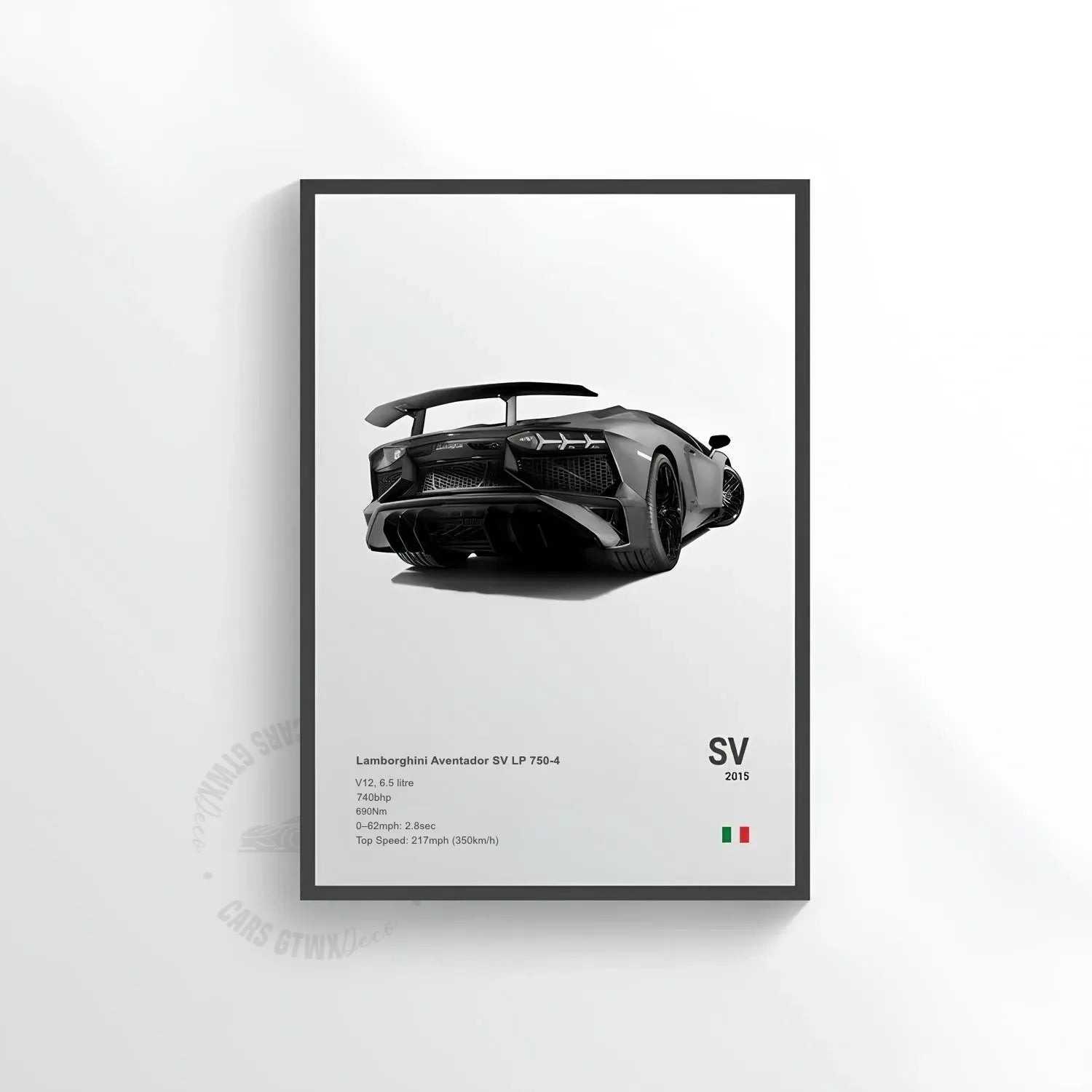 Lamborghini Aventador SV LP 750-4 Car Poster on Canvas – CARS GTWX DECO