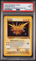 1999 Pokemon Fossil 15 Zapdos-holo Cosmos-thunderstorm Deck PSA 9 Graded  Card
