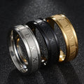 Unisex Luxury Roman Numerals Stainless Steel Rings - Image 0