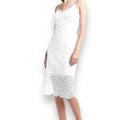 NWT Express White Scalloped Lace Formal Bachelorette Wedding Midi Dress -  Medium