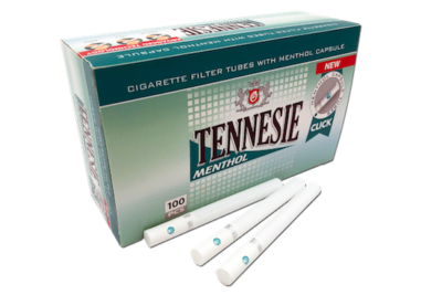 500 TENNESIE Menthol Click Ball Capsule Empty Filter Tubes 5x100
