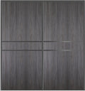 Custom Sliding Black Aluminum Doors - Style 07 - 2 doors  - Swiss Elm - Doors and Beyond