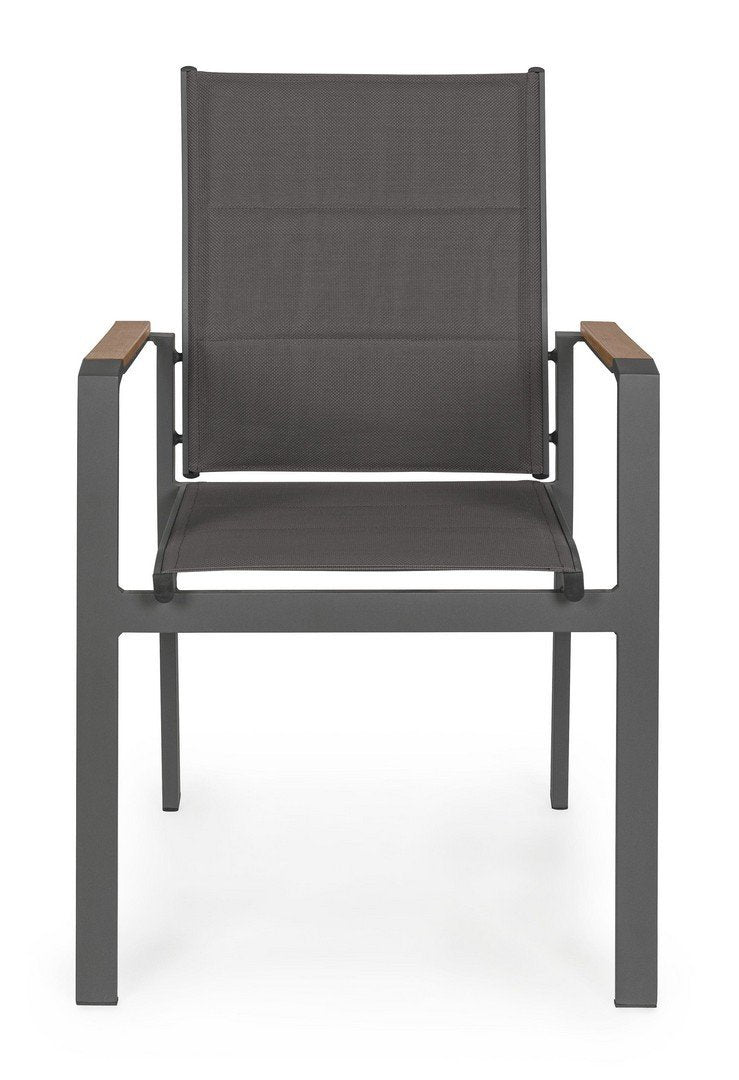 Andrea Bizzotto Kubik sedia con braccioli antracite SJ61 0663240