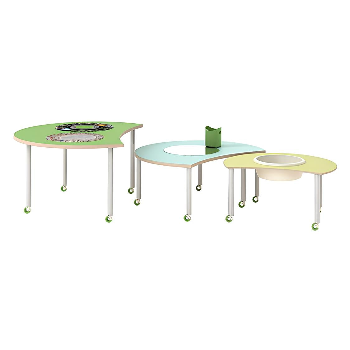 SET 3 TAVOLI ATTIVITA' DIAM 128/100/80X46/53/59H