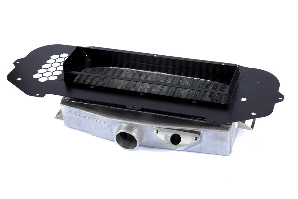 Grimmspeed Top Mount Intercooler Splitter - Subaru 04-05 WRX [w/OEM Scoop] - 093075