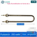 Tube humidificateur en forme de U puissance 200w longueur 24cm