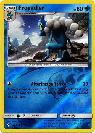 Frogadier 52/214 SM Unbroken Bonds Reverse Holo Uncommon Pokemon Card TCG Near Mint Pack Fresh