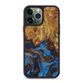 iPhone 13 Pro Max Wood+Resin Phone Case - Bryson (Teal & Gold, 579210)