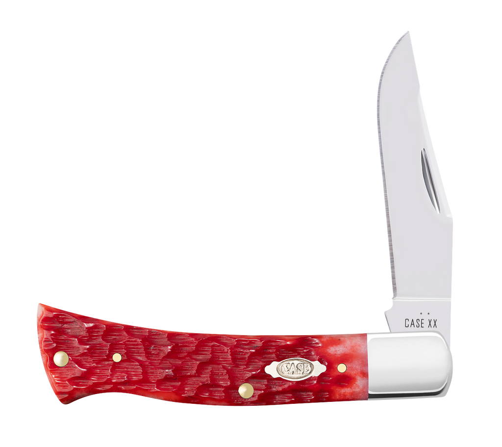 W.R. Case XX Knives Axe Handle Peach Seed Jig Dark Red Bone 31942 Carbon Steel Pocket Knife