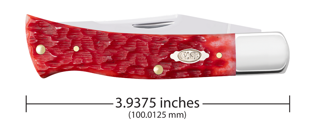 W.R. Case XX Knives Axe Handle Peach Seed Jig Dark Red Bone 31942 Carbon Steel Pocket Knife