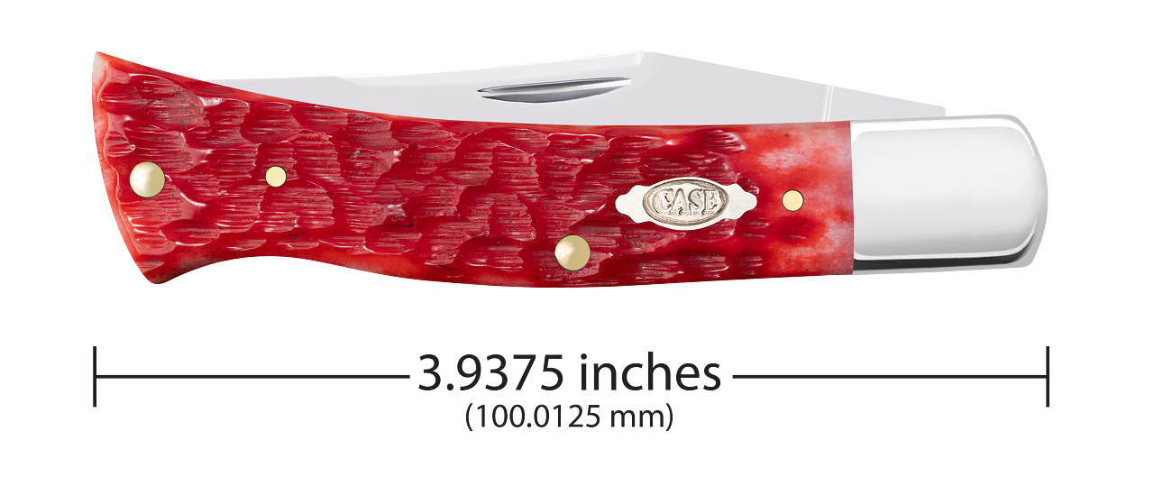 W.R. Case XX Knives Axe Handle Peach Seed Jig Dark Red Bone 31942 Carbon Steel Pocket Knife